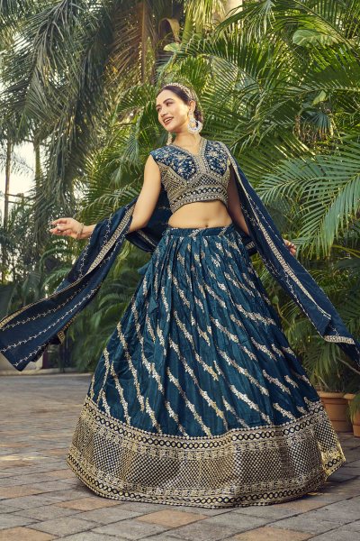 RAMA VISCOSE JACQUARD LEHENGA CHOLI SIDERS LEHENGA