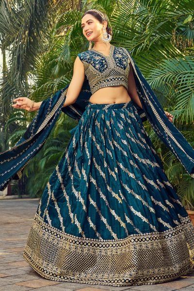 RAMA VISCOSE JACQUARD LEHENGA CHOLI SIDERS LEHENGA