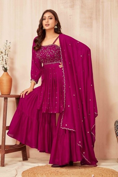 WOMEN EMBROIDERY SHARARA SET KURTA SET