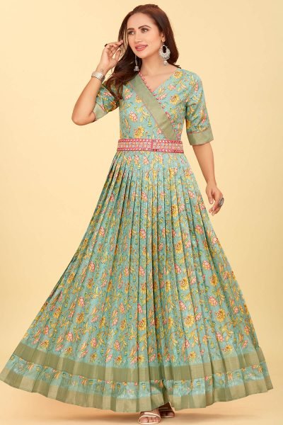 SILK JACQUARD ETHNIC GOWN DRESSES