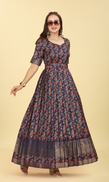 SILK JACQUARD ETHNIC GOWN Ethnic Dresses