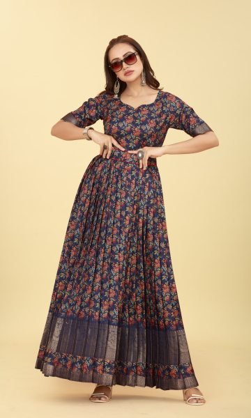 SILK JACQUARD ETHNIC GOWN Ethnic Dresses