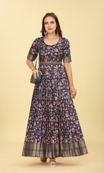 SILK JACQUARD ETHNIC GOWN Ethnic Dresses