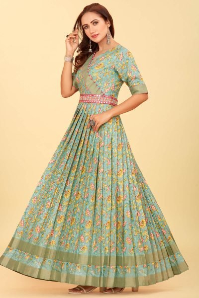 SILK JACQUARD ETHNIC GOWN Ethnic Dresses