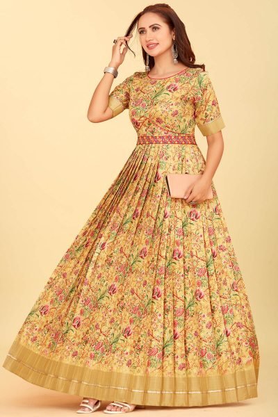 SILK JACQUARD ETHNIC GOWN Ethnic Dresses