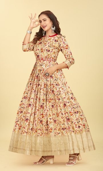 SILK JACQUARD ETHNIC GOWN Ethnic Dresses