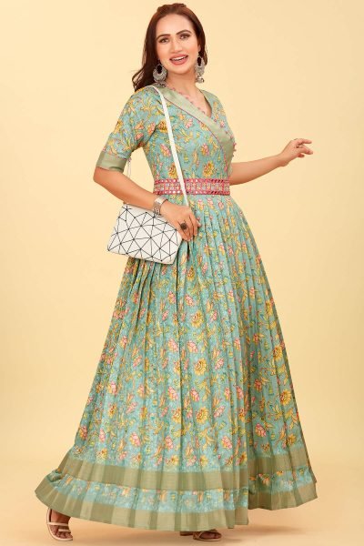 SILK JACQUARD ETHNIC GOWN Ethnic Dresses