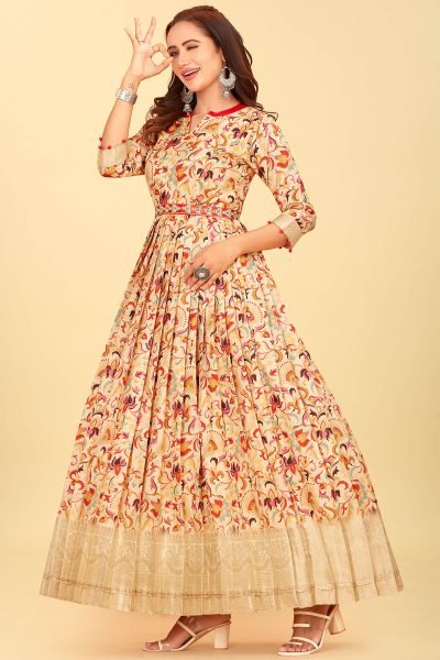 SILK JACQUARD ETHNIC GOWN Ethnic Dresses