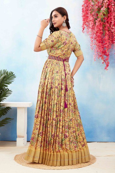 SILK JACQUARD ETHNIC GOWN Ethnic Dresses