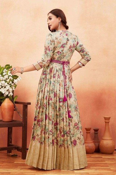 SILK JACQUARD ETHNIC GOWN Ethnic Dresses