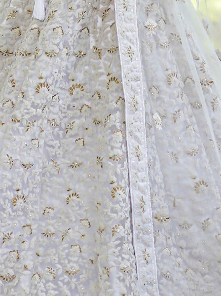 WHITE ETHNIC LEHENGA