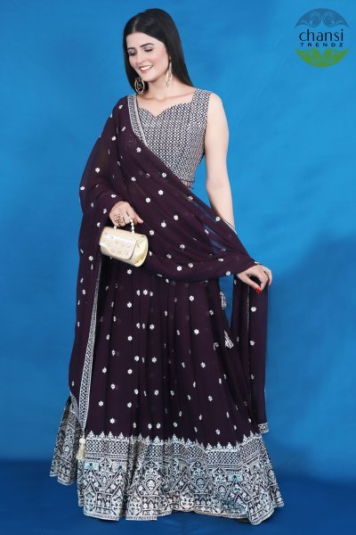 WINE LEHENGA SET SANGEET SANDHYA