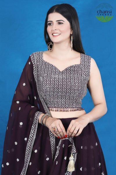 WINE LEHENGA SET SANGEET SANDHYA