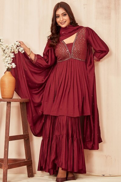 Women Embroidered Sharara Set SHARARA SET