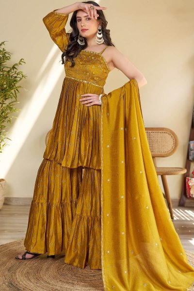 Women Embroidered Sharara Set SHARARA SET