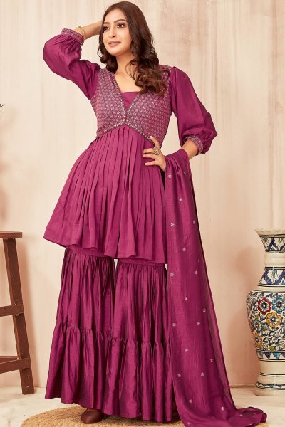 WOMEN EMBROIDERY SHARARA SET KURTA SET