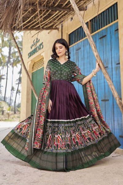 WOMEN FLAIRED GOWN WITH DUPATTA Ethnic Dresses