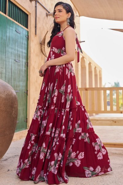 Women Printed Ethnic Maxi Dresses DRESSES