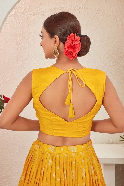 YELLOW JACQUARD LEHENGA CHOLI SIDERS LEHENGA