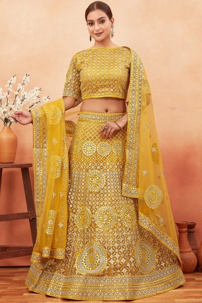 YELLOW ETHNIC LEHENGA