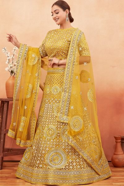 YELLOW ETHNIC LEHENGA