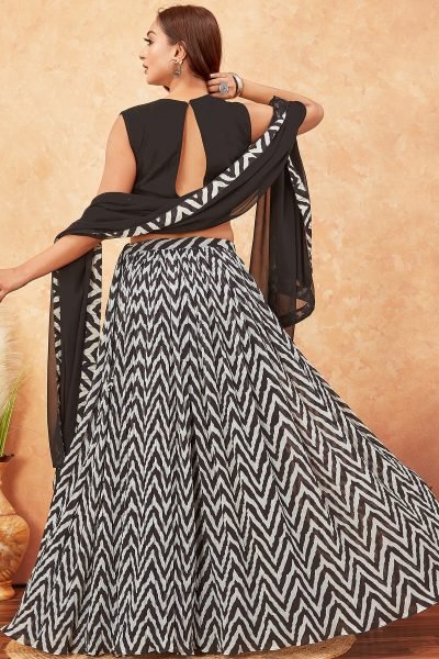 ZEBRA PRINT LEHENGA  SEQUINSED LEHENGA