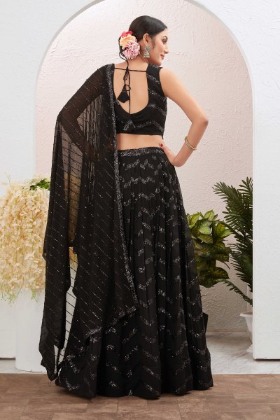 ZIGZAG SEQUINS WORKED LEHENGA SANGEET SANDHYA